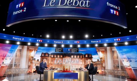 Напрегнат дебат между Макрон и Льо Пен - 1