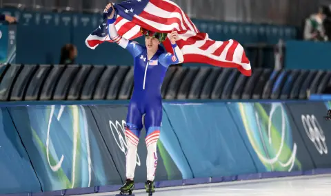 Щолц взе втора титла с олимпийски рекорд в бързото пързаляне с кънки на 500 метра - 1