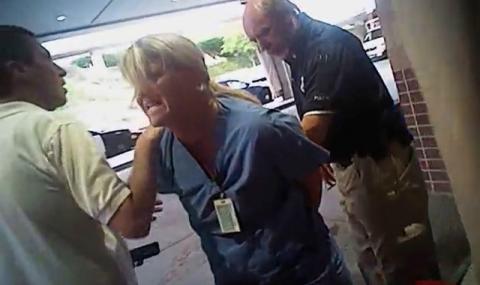 Американски полицай арестува медицинска сестра (ВИДЕО) - 1