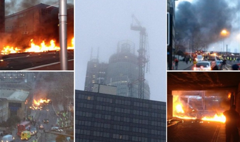 Хеликоптер се разби в Лондон. Има жертви-Видео 18+ - 1