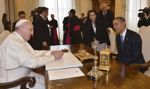 Папа Франциск прие Обама в покоите си във Ватикана - 1