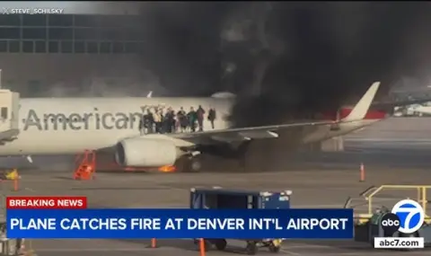 Passenger plane catches fire at Denver airport VIDEO  - 1