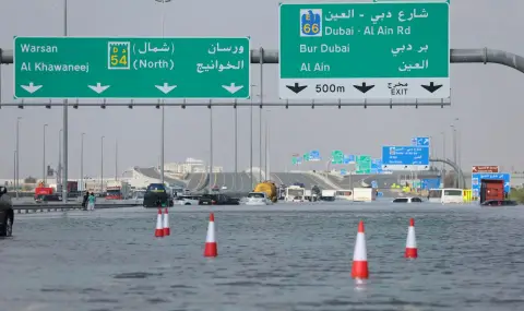 ОАЕ наложи глоба за разпространение на снимки и видео от последствията от наводнението в Дубай  - 1