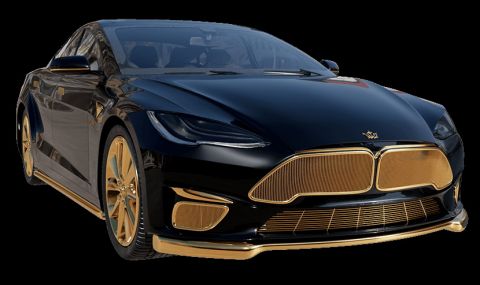 Позлатената Tesla Model S която прилича на BMW - 1