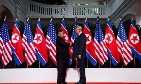 Историческо начало на срещата между Тръмп и Ким Чен-ун - 1