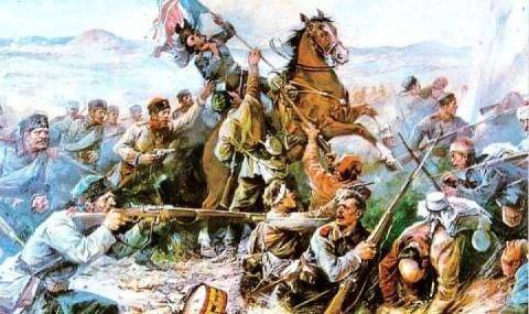 July 31, 1877. Our militia received its baptism of fire near Stara Zagora  - 1