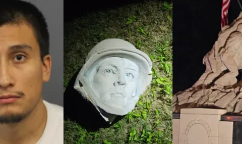 Mexican migrant beheads Iwo Jima statue at U.S. base with hammer - 1