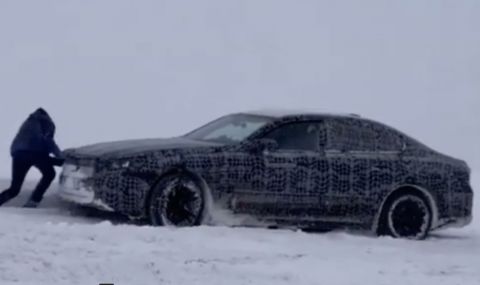 Тестово BMW 5 Series закъса в снега (ВИДЕО) - 1