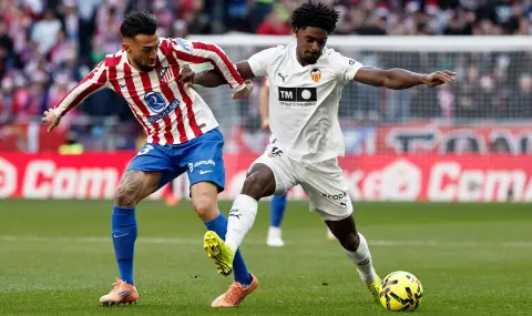 Атлетико Мадрид триумфира над Валенсия в емоционален сблъсък  - 1