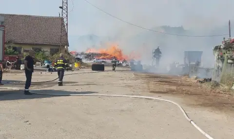 Бърз влак причини огромен пожар на гара Кочериново - 1