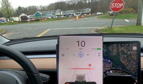 Електромобилите Tesla не спират на знак STOP - 1