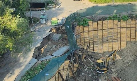 Строителната вакханалия в "Манастирски ливади": Пропадна алея заради изкоп на строеж - 1