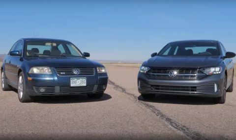 Пряк двубой между нова базова Jetta и стар наточен Volkswagen Passat (ВИДЕО) - 1