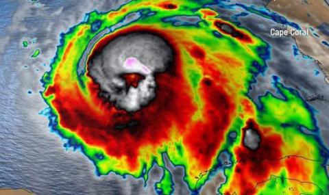 Мистичен знак се появи на спътникова СНИМКА на урагана Майкъл - 1