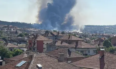 Голям пожар над Харманли - огънят е обхванал част от вилната зона - 1