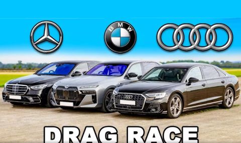 Кой е по-бърз от новите германски флагмани с ДВГ: Audi A8, BMW 7er или Mercedes S-Klasse? (ВИДЕО) - 1