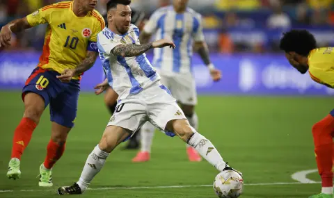 Напрежение и размяна на реплики между Леонел Меси и Хамес Родригес по време на мача Аржентина - Колумбия - 1