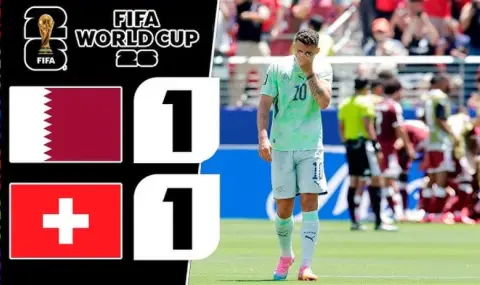 Швейцария и Катар не се победиха във втората среща от група „В“ на Световното първенство по футбол - 1
