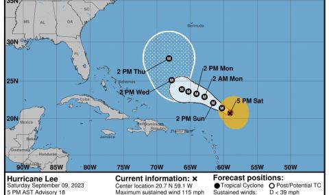 Ураганът "Лий" ще мине северно от Пуерто Рико - 1