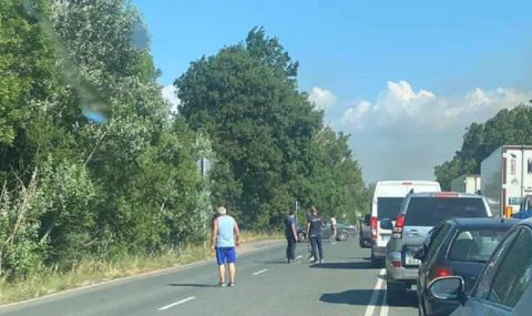 Пожар затвори международния път към границата със Сърбия - 1