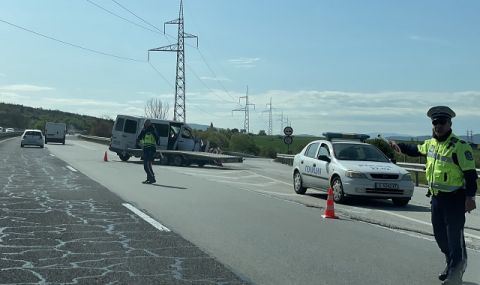 Тежка авария на АМ „Тракия“! Движението в посока София се осъществява само в изпреварващата лента  - 1