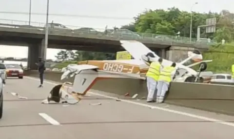 Самолет падна на магистрала край Париж, загинаха трима ВИДЕО - 1