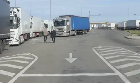 Пълни със стока за Австрия камиони чакат с дни на "Дунав мост 2" - 1