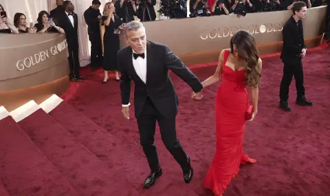 Получилите френски паспорти Джордж и Амал Клуни се появиха на наградите "Златен глобус" - 1