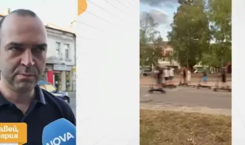 Десетки деца с тротинетки карат между колите на главна улица в Кюстендил - 1