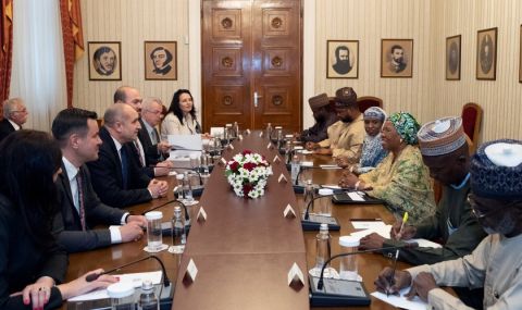 Румен Радев разговаря с министъра на индустрията, търговията и инвестициите на Нигерия - 1
