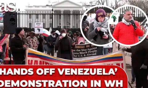 Стотици протестираха край Белия дом срещу операцията на САЩ във Венецуела ВИДЕО - 1