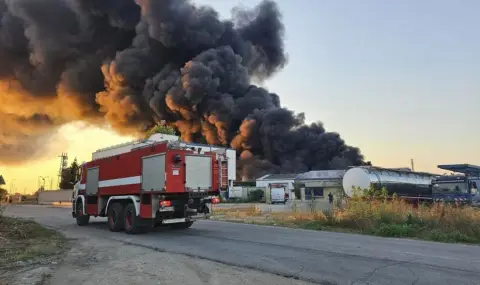 Пожар в завод за преработка на отпадъци край Пловдив - 1