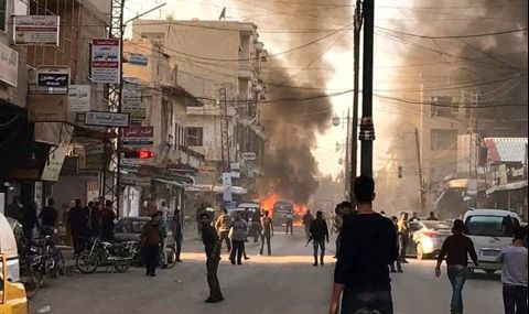 Бомбено нападение срещу военен автобус в центъра на Дамаск - 1