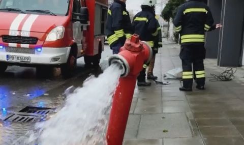 Шофьор отнесе стълб, пътен знак, улична лампа и пожарен кран в Пловдив, заби се в гараж  - 1