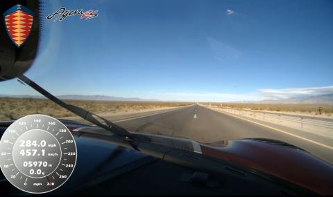 С 457 км/ч зад волана на Koenigsegg Agera RS (ВИДЕО) - 1