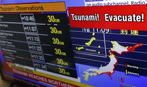 Цунами достигна бреговете на Япония след силното земетресение в Русия - 1