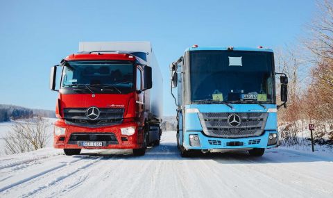 Mercedes тества електрически камиони в студа - 1