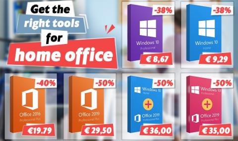 Вземете подходящите инструменти за домашен офис! Windows 10 за €8,67 - 1