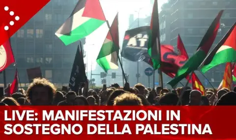 Хиляди италианци и испанци протестираха в Деня на Холокоста в подкрепа на палестинците ВИДЕО - 1