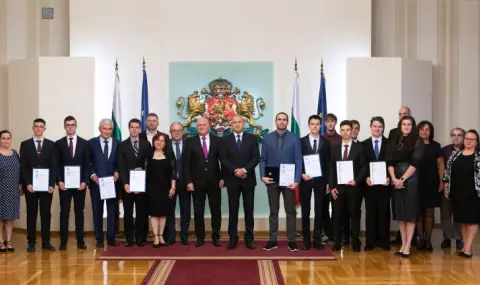 The President presents the honors to the laureates of the "John Atanasov Award for 2024.  - 1