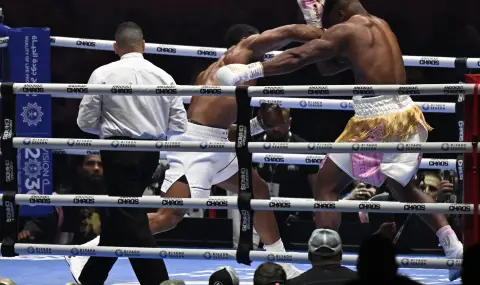 Anthony Joshua was knocked out in front of 96,000 spectators at Wembley  - 1