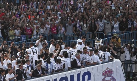 Хиляди празнуваха триумфа в Шампионската лига с Реал в Мадрид (ВИДЕО) - 1