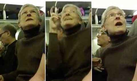 Жена смъмри поддръжник на Тръмп, изгониха я от самолета (ВИДЕО) - 1