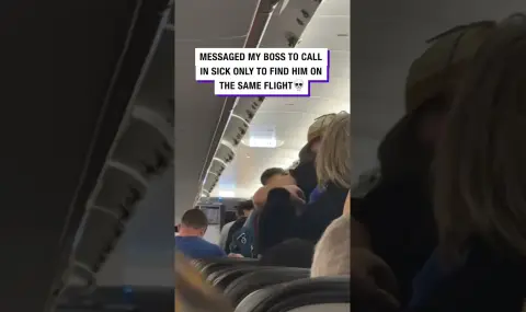 Woman lied to her boss about being sick but sat next to him on the plane (VIDEO)  - 1