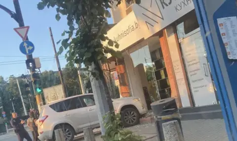 Автомобил се вряза във витрината на мебелен магазин в столицата
