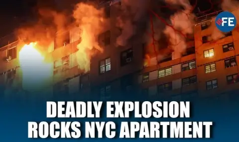 Загинал и 14 ранени при газова експлозия и пожар в жилищна сграда в Ню Йорк ВИДЕО - 1