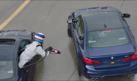 BMW зарежда M5 в движение за дрифт рекорд - 1