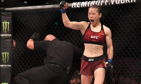 Китайка почти обезобрази съперничка в епична битка за титлата на UFC 248 (ВИДЕО) - 1