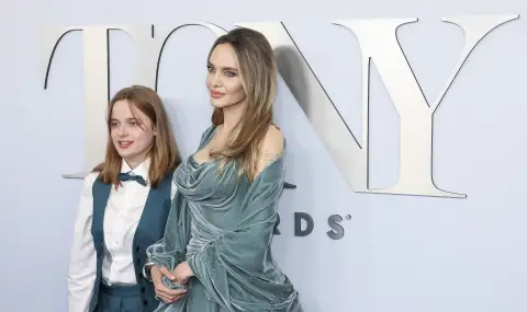 Дъщерята на Анджелина Джоли Вивиен в тон с майка си на наградите "Тони" 2024 (СНИМКИ) - 1
