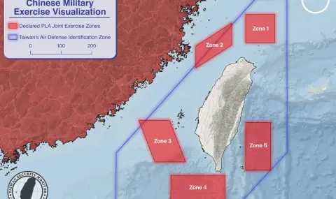 Китай ще проведе мащабно военно учение край Тайван